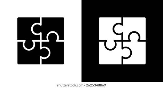 Ícone de peças de quebra-cabeça simples vetor de linha. Símbolo, logotipo.