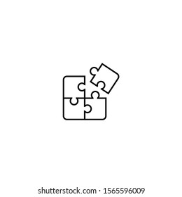Puzzle pieces icon vector, filled flat sign, solid pictogram isolated on white. Plugins symbol, logo illustration.