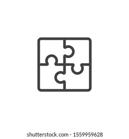 Puzzle Pieces Icon Vector On White Background