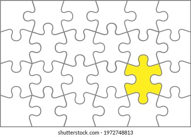 Puzzle pieces icon vector on white background.