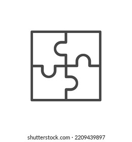 Puzzle pieces icon vector on white background. Vector graphic illustration. Suitable for website design, logo, app, template, and ui.