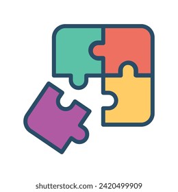 Vector de iconos de piezas de rompecabezas en el diseño de moda