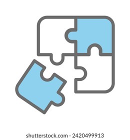 Puzzle pieces icon vector on trendy design