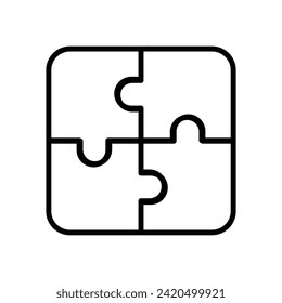 Puzzle pieces icon vector on trendy design