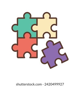 Puzzle pieces icon vector on trendy design