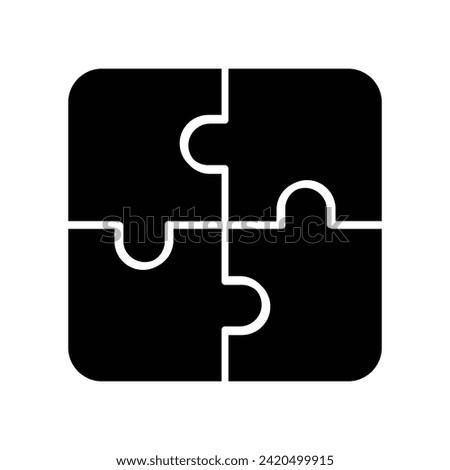 Puzzle pieces icon vector on trendy design