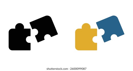 Puzzle pieces icons collection vectors for web ui
