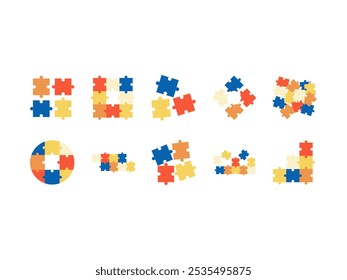 Conjunto de elementos de ilustración de piezas de rompecabezas
