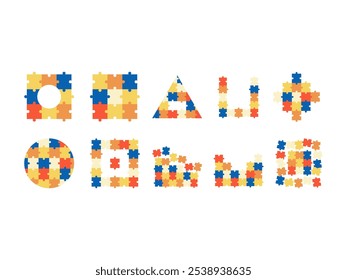 Puzzle Pieces Illustration Element Set