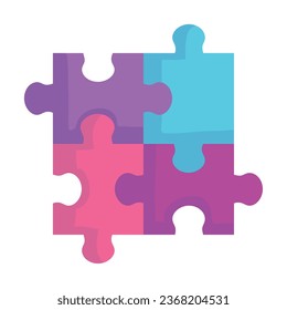 puzzle pieces illustration isolated vector