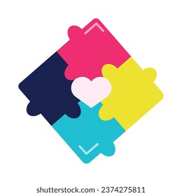 puzzle pieces illustration isolated vector