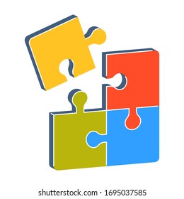 Puzzle pieces illustration vector on white background