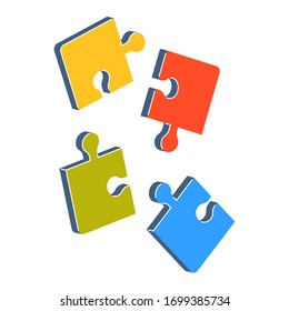 Piezas de rompecabezas vector sobre fondo blanco