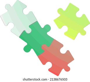 Piezas de rompecabezas, ilustración, vector sobre un fondo blanco.
