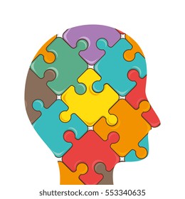 puzzle pieces isolated icon