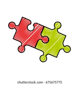 puzzle pieces isolated icon