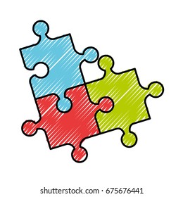 puzzle pieces isolated icon