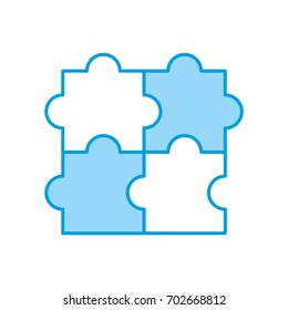 puzzle pieces isolated icon