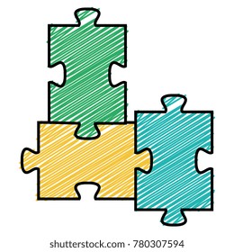 puzzle pieces isolated icon