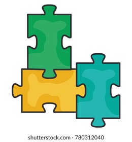 puzzle pieces isolated icon