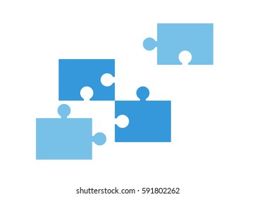 Puzzle pieces isolated icon. Vector illustration in flat style.