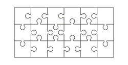 Puzzle Pieces Isolated on White Background. Vector template jigsaw puzzle