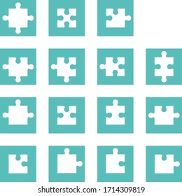 Puzzle, pieces isolated vector illustration