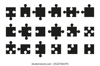 Puzzle Pieces isolated. Vector Jigsaw Collection