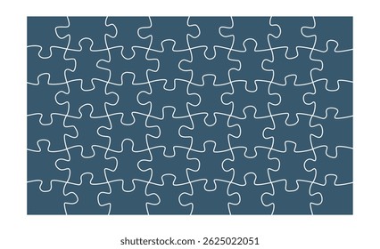 Puzzle pieces. Jigsaw puzzle with 48 pieces. Jigsaw puzzle template.