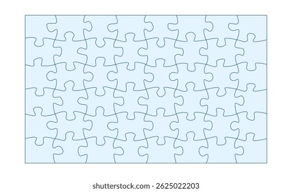 Puzzle pieces. Jigsaw puzzle with 48 pieces. Jigsaw puzzle template.
