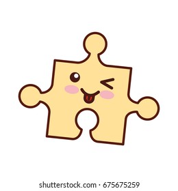 puzzle pieces kawaii character