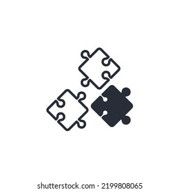 Puzzle Pieces line icon. Simple element illustration. Puzzle Pieces concept outline symbol design.
