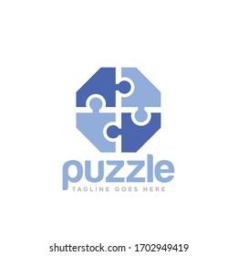 Puzzle Pieces Logo Design Vector