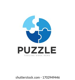 Vektorillustration für das Design von Puzzles-Logos