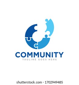 Vector de diseño de logotipos de piezas de rompecabezas