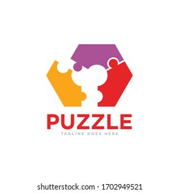 Vector de diseño de logotipos de piezas de rompecabezas