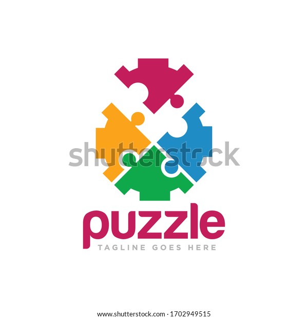 Puzzle Pieces Logo Design Vector Stock Vector (Royalty Free) 1702949515