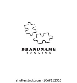 puzzle pieces logo icon design template modern vector illustration