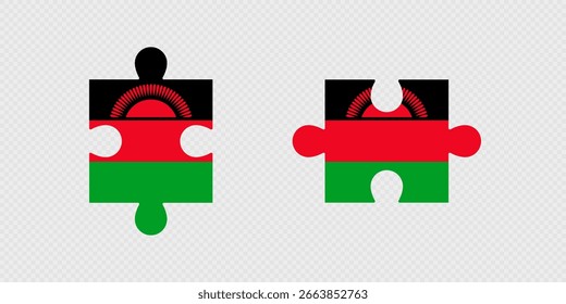 Piezas de rompecabezas con la bandera de Malawi.