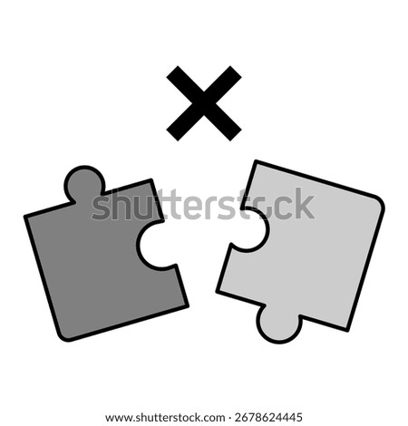 Puzzle pieces not fitting together symbolizing mismatch, error, incompatibility, problem, failure, challenge, and miscommunication illustration