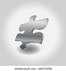 The puzzle pieces on the grey background.