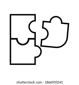 Piezas de rompecabezas. Icono de vector de contorno 