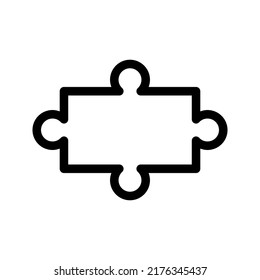 Puzzle pieces. Outline vector icon color editable