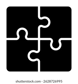Piezas de rompecabezas. Icono de Vector de contorno con trazos editables