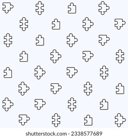 Puzzle Pieces Outline Vector Seamless Pattern