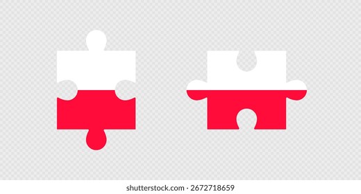 Puzzle Pieces with Poland Flag.