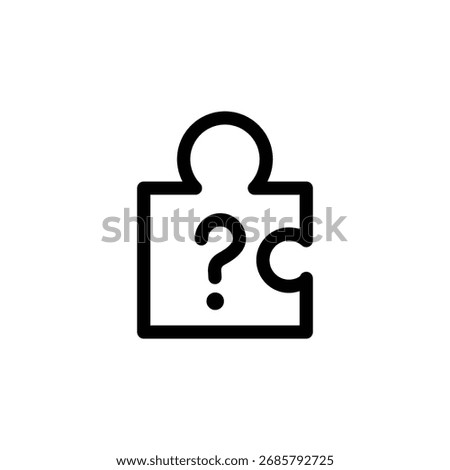 Puzzle pieces and question mark outline icon vector design good for web or mobile app