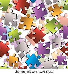 Puzzle pieces seamless background.