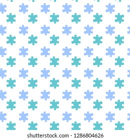 Puzzle pieces seamless pattern. Can be used for wallpaper,fabric, web page background, surface textures.Vector illustration.