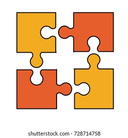 puzzle pieces separated icon image 